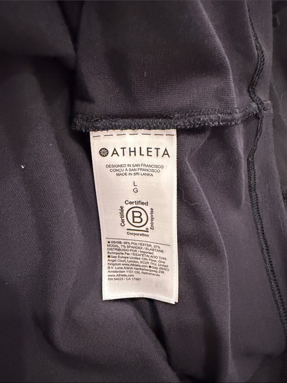 Athleta Black Cropped Relaxed Tee | Size Large - Picture 4 of 4